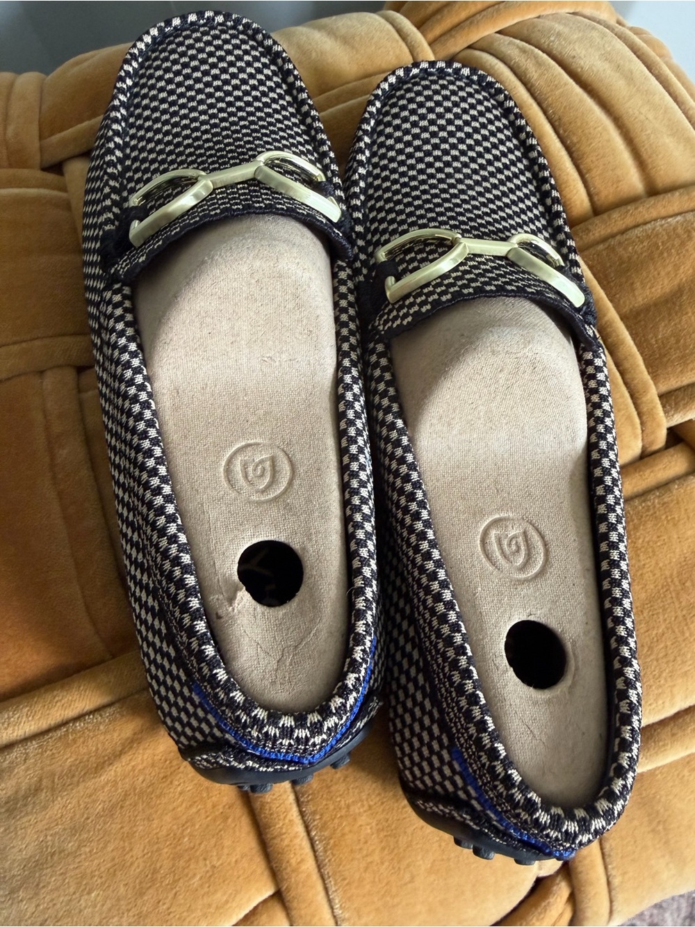 NIB Rothy’s Double Bit Driver Classic Micro Check Loafers 8.5 - Picture 6 of 8